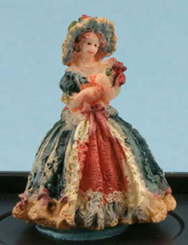 Dollhouse Miniature Victorian Lady Figurine ( Royal Blue)